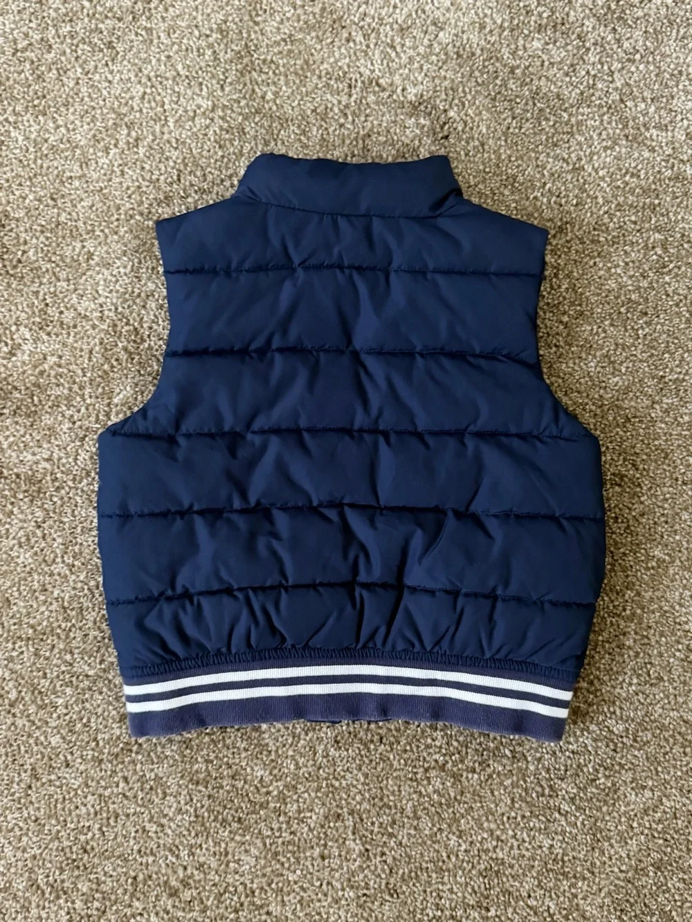 Janie and Jack Navy Puffer Vest with Anchor Patch